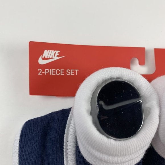 Nike Logo Futura Bib Booties 2Pcs Set 0-6 Months New‎ Born Baby Blue Cotton 6242 - Picture 2 of 6